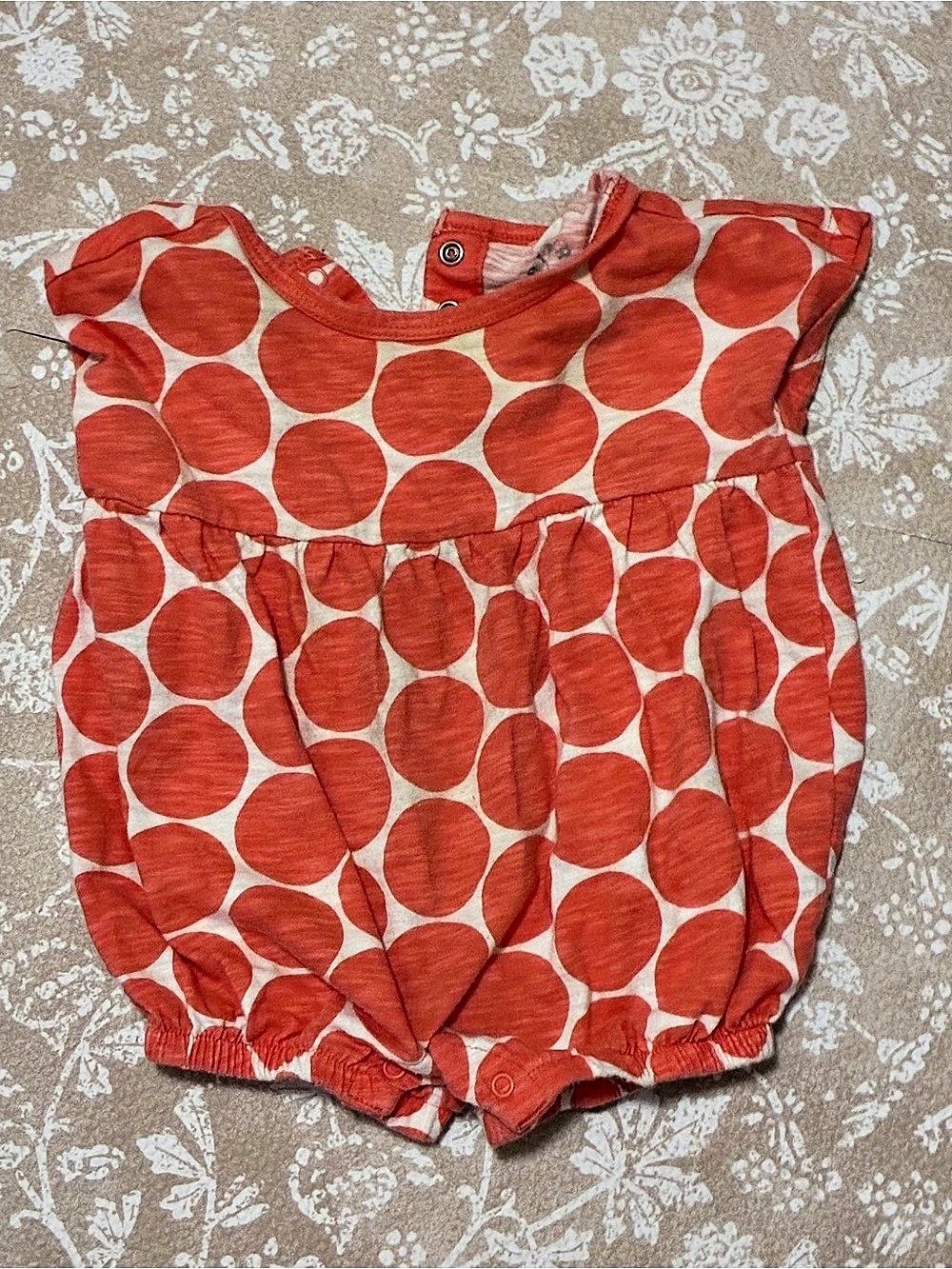 Primary Baby Bubble Shortie in Bold Dot Red & White 12M